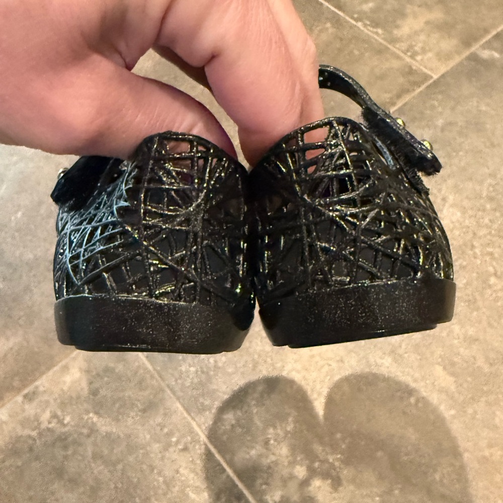 Mini Melissa Campana Papel black/silver glitter shoes - Picture 6 of 9